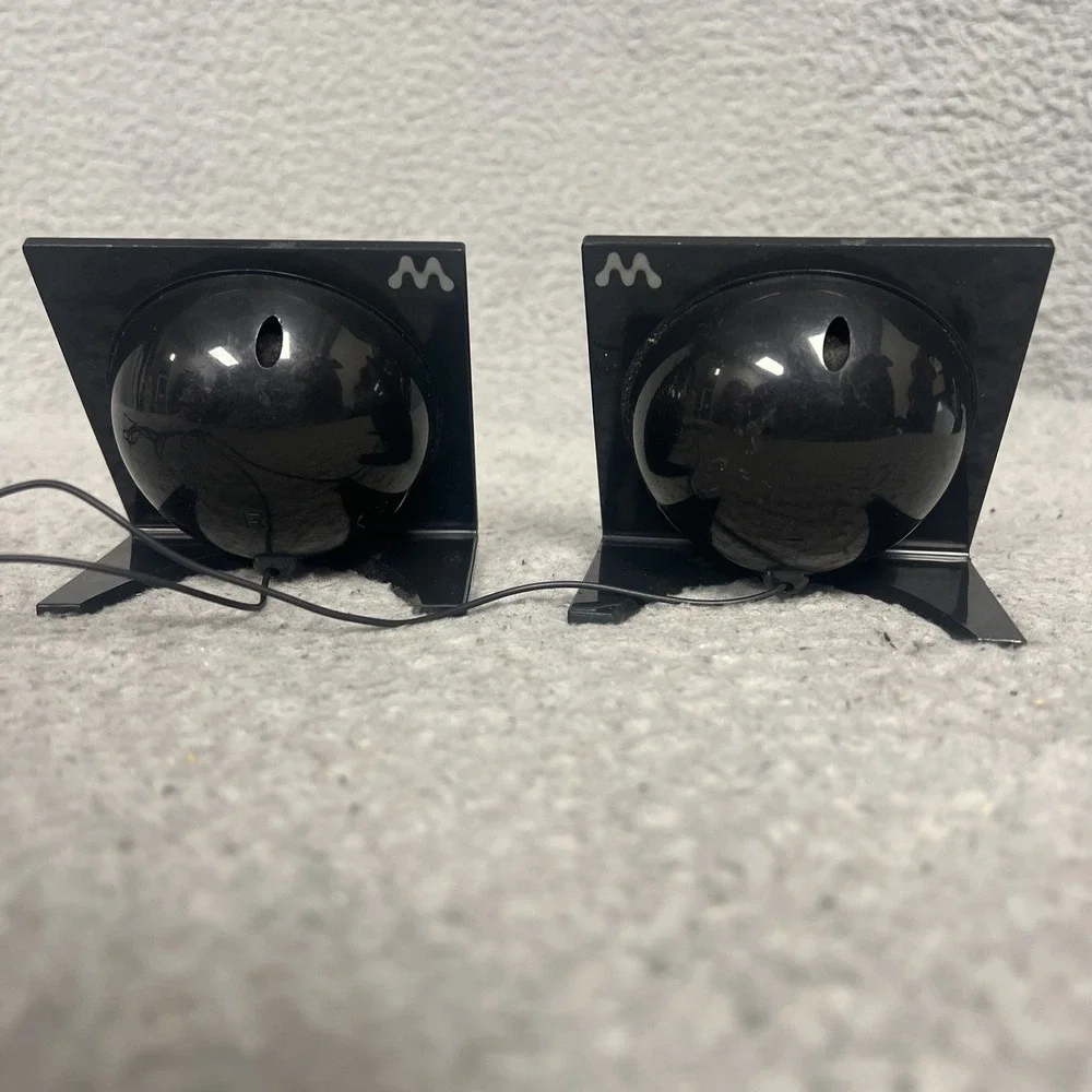 VTG Sony Walkman Mini Stereo Speakers Portable Travel‎ Desk Angle Design *Rare